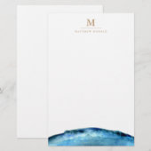 Blue Agate Stationery Briefpapier (Voorkant / Achterkant)