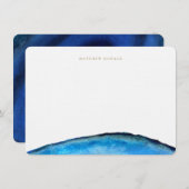 Blue Agate Stationery Notitiekaartje (Voorkant / Achterkant)