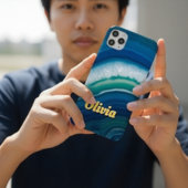 Blue Agate & Teal Geode Luxe Persoonlijk Case-Mate iPhone Case