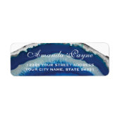 Blue Agate Wedding Etiket (Voorkant)