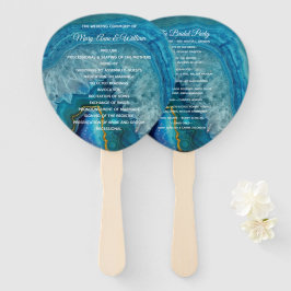 Blue Agate Wedding Program Handwaaier