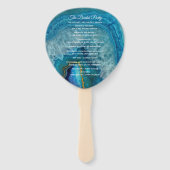Blue Agate Wedding Program Handwaaier (Achterkant)