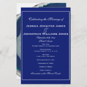 Blue Agate Wedding Programma's (Voorkant / Achterkant)