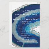 Blue Agate Wedding Programma's (Voorkant / Achterkant)