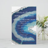Blue Agate Wedding Programma's (Staand voorkant)