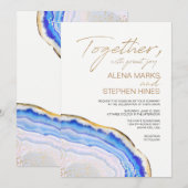 Blue Agate Wedding Uitnodiging (Voorkant / Achterkant)