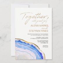 Blue Agate Wedding Uitnodiging