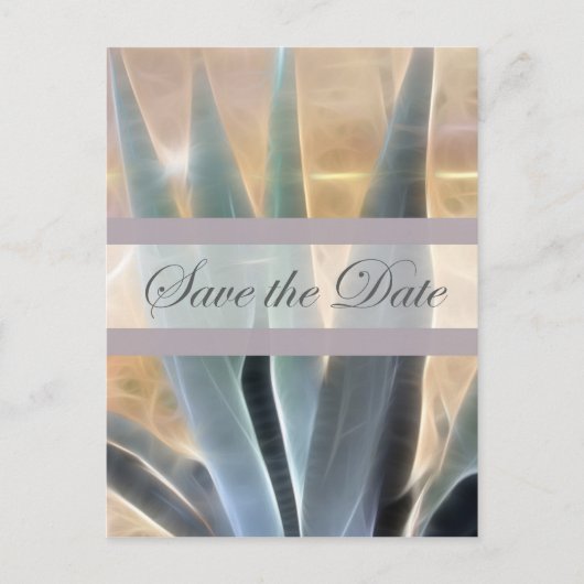 Blue Agave 1 Glow Save the Date Wedding Aankondigingskaart (Voorkant)