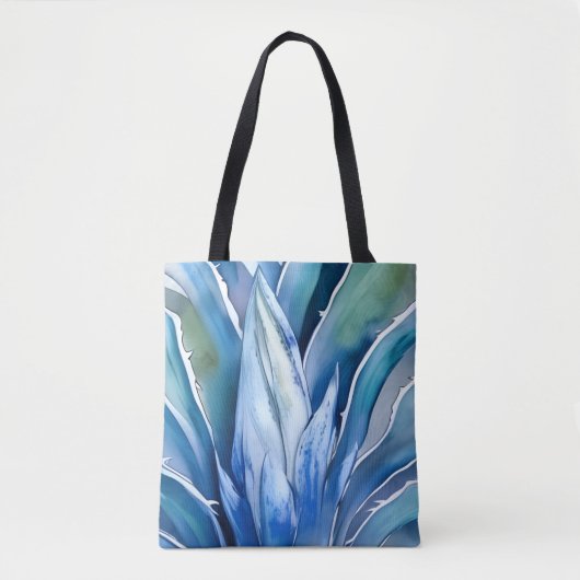 Blue Agave Custom Name of Text Tote Bag (Voorkant)