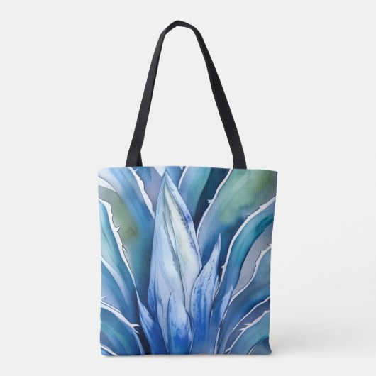 Blue Agave Custom Name of Text Tote Bag (Achterkant)