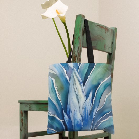 Blue Agave Custom Name of Text Tote Bag