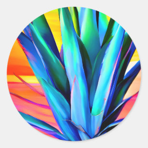 Blue Agave plant Ronde Sticker