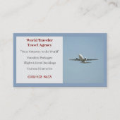 Blue Agent Airplane Travel Agency Visitekaartje (Voorkant)