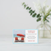 Blue Agent Travel Agency Red Beach Stoelen Visitekaartje (Staand voorkant)