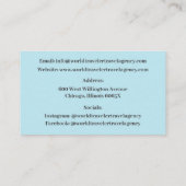 Blue Agent Travel Agency Red Beach Stoelen Visitekaartje (Achterkant)