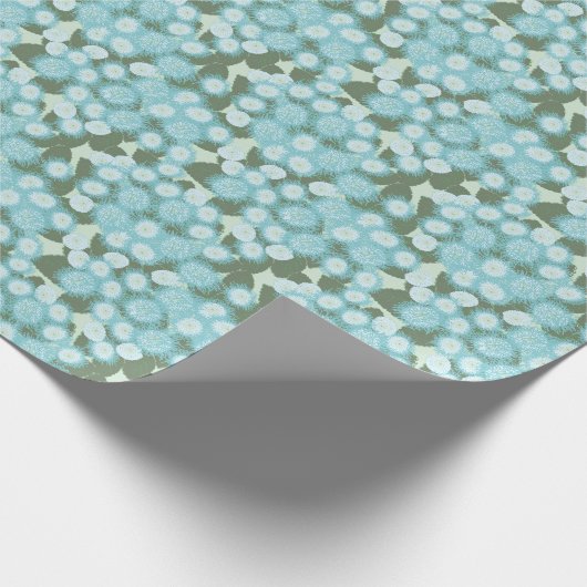 Blue Ageratum Houstonianum of de Bloem van Floss Cadeaupapier (Hoek)