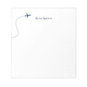 Blue Airplane and Name Notitieblok (Voorkant)