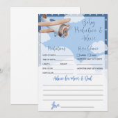Blue Airplane Baby voorspelling en advies Kaart Bo (Voorkant / Achterkant)