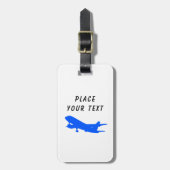 Blue Airplane Bagagelabel met informatie (Voorkant verticaal)
