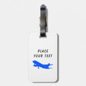 Blue Airplane Bagagelabel met informatie (Achterkant verticaal)