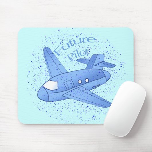 Blue Airplane Future Pilot Muismat (Met muis)