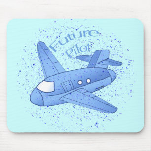 Blue Airplane Future Pilot Muismat