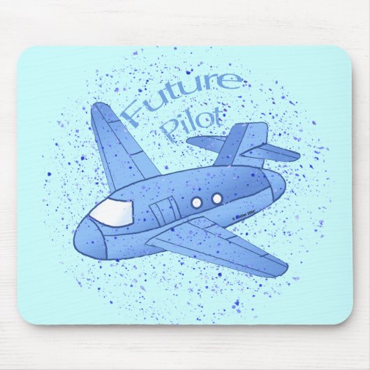 Blue Airplane Future Pilot Muismat (Voorkant)