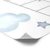 Blue Airplane Shower eens Baby-vervaldatum kalende Poster (Hoek)