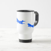 Blue Airplane Travel Mug Reisbeker (Voorkant rechts)