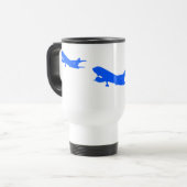 Blue Airplane Travel Mug Reisbeker (Voorkant links)