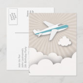 Blue Airplane verjaardagsfeestje Briefkaart (Voorkant / Achterkant)