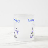 Blue Alastair Name Logo, Matglas Koffiemok (Center)