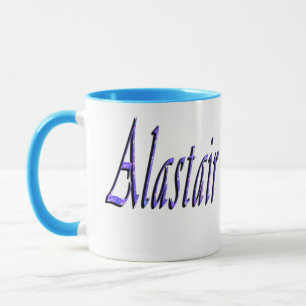 Blue Alastair Name Logo, Mok