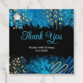 Blue Alcohol Ink Birthday Party Bedankjes Labels (Voorkant)