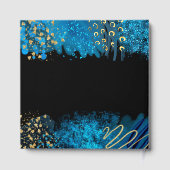Blue Alcohol Ink Birthday Party Guest Book Gastenboek (Achterkant)