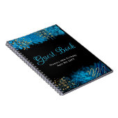 Blue Alcohol Ink Birthday Party Guest Book Notitieboek (Rechterzijde)