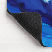 Blue Alcohol Ink Modern Simple Elegant Name Muismat (Hoek)
