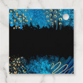 Blue Alcohol Ink Sweet 16 Birthday Party Bedankjes Labels (Achterkant)