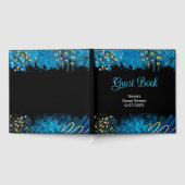 Blue Alcohol Ink Sweet 16 Birthday Party Gastenboek (Volledig)