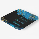 Blue Alcohol Ink Sweet 16 Verjaardagsfeest Papieren Bordje (Gebogen)