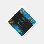 Blue Alcohol Ink Sweet 16 Verjaardagsfeest Servet (Hoek)