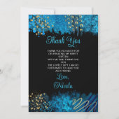 Blue Alcohol Ink Sweet Sixteen Bedankkaart (Voorkant)