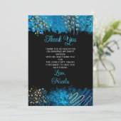 Blue Alcohol Ink Sweet Sixteen Bedankkaart (Staand voorkant)