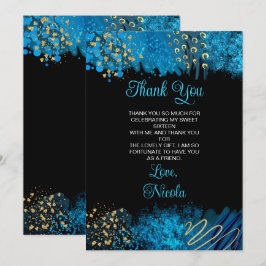 Blue Alcohol Ink Sweet Sixteen Bedankkaart