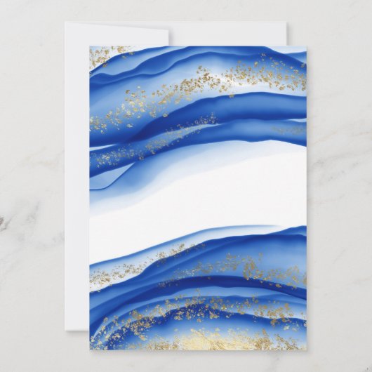 Blue Alcohol Ink Texture waterverf afstuderen br Kaart (Achterkant)