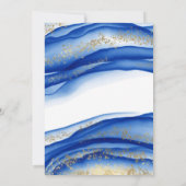 Blue Alcohol Ink Texture waterverf afstuderen br Kaart (Achterkant)