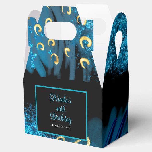 Blue Alcohol Ink verjaardagsfeestje Bedankdoosjes (Geopend)