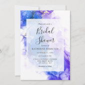 Blue Alcohol Ink Winter Gold Vrijgezellenfeest Kaart (Voorkant)