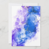 Blue Alcohol Ink Winter Gold Vrijgezellenfeest Kaart (Achterkant)