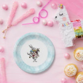 Blue Alice in Wonderland konijn Papieren Bordje (Feest)